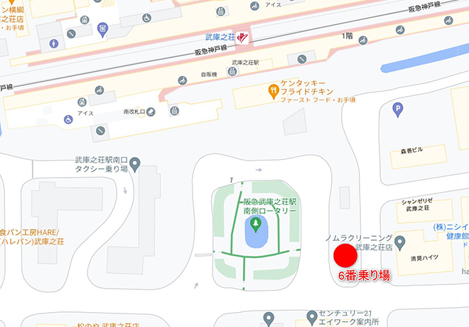 阪急武庫之荘駅の南側　グーグルマップ