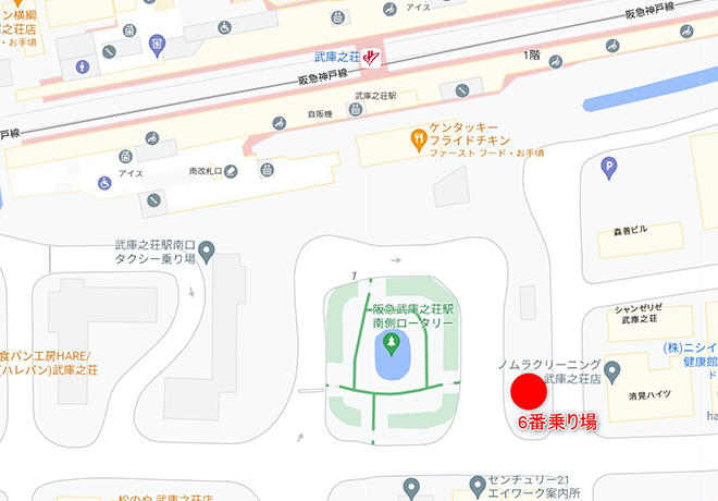 阪急武庫之荘駅の南側 グーグルマップ